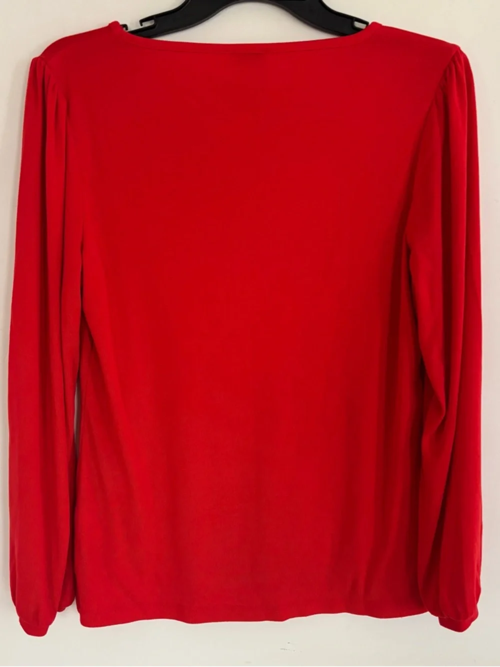 J.Crew Red Puff Sleeve Long Sleeve Top Size M